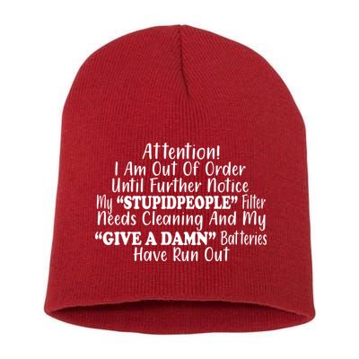 Funny Stupid People Filter Short Acrylic Beanie