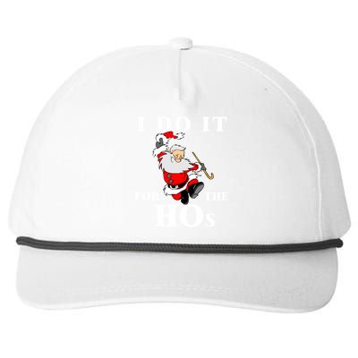 Funny Santa Quotes Festive Dancing Santa I Do It For The Hos Cute Gift Snapback Five-Panel Rope Hat