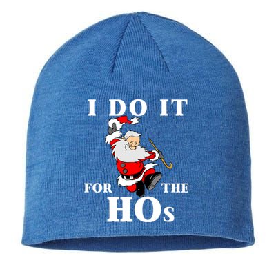 Funny Santa Quotes Festive Dancing Santa I Do It For The Hos Cute Gift Sustainable Beanie