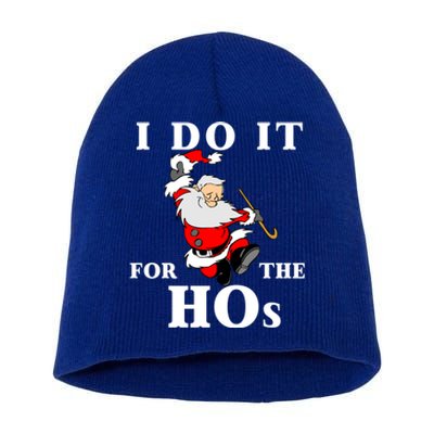 Funny Santa Quotes Festive Dancing Santa I Do It For The Hos Cute Gift Short Acrylic Beanie