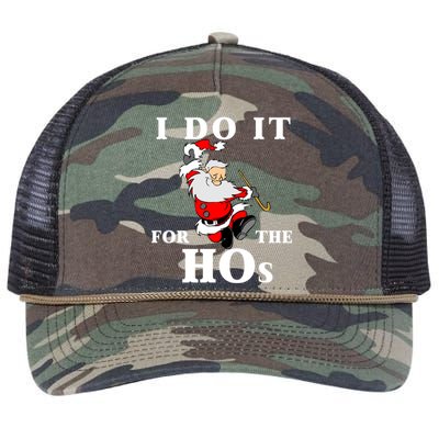 Funny Santa Quotes Festive Dancing Santa I Do It For The Hos Cute Gift Retro Rope Trucker Hat Cap