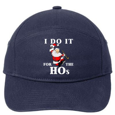 Funny Santa Quotes Festive Dancing Santa I Do It For The Hos Cute Gift 7-Panel Snapback Hat