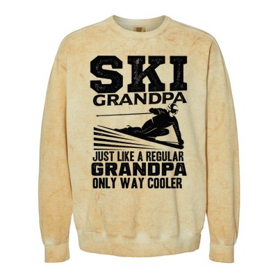 Funny Skiing Quote Ski Grandpa Grandfather Colorblast Crewneck Sweatshirt