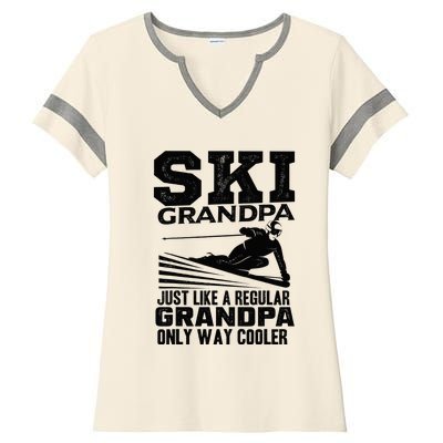 Funny Skiing Quote Ski Grandpa Grandfather Ladies Halftime Notch Neck Tee