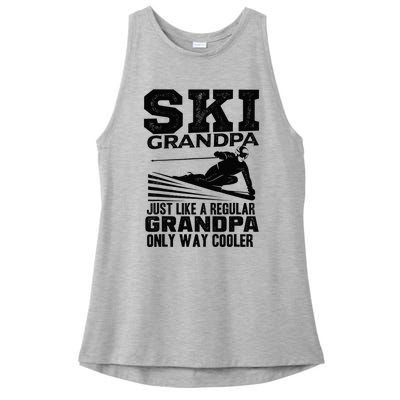 Funny Skiing Quote Ski Grandpa Grandfather Ladies PosiCharge Tri-Blend Wicking Tank