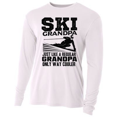 Funny Skiing Quote Ski Grandpa Grandfather Cooling Performance Long Sleeve Crew