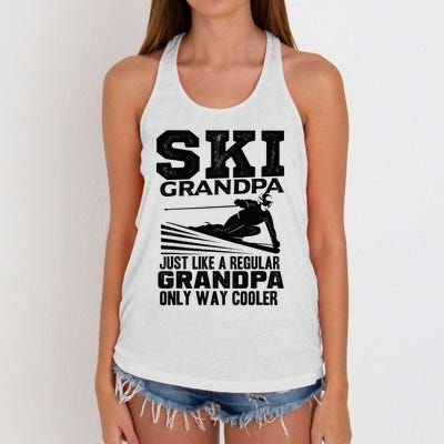 Funny Skiing Quote Ski Grandpa Grandfather Women's Knotted Racerback Tank