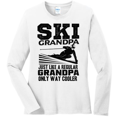 Funny Skiing Quote Ski Grandpa Grandfather Ladies Long Sleeve Shirt