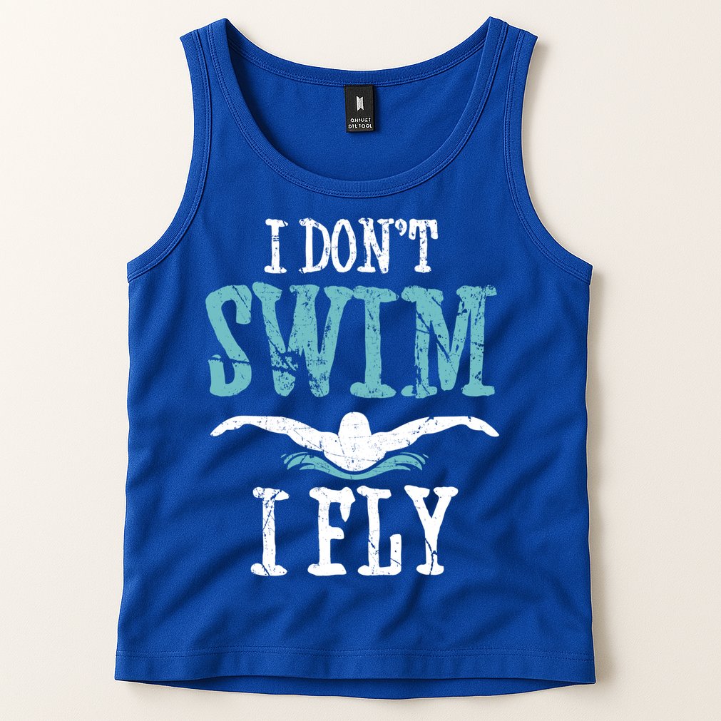 Funny Swim Quote I Don't Swim I Fly Butterfly Stroke Gift Cool Gift Tank Top