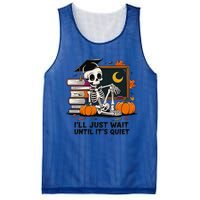 Funny Skeleton Quiet Wait Halloween This Is For Teachers Meaningful Gift Mesh Reversible Basketball Jersey Tank