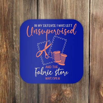 Funny Sewing Quilting Gift Left Unsupervised Gift Coaster