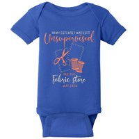 Funny Sewing Quilting Gift Left Unsupervised Gift Baby Bodysuit