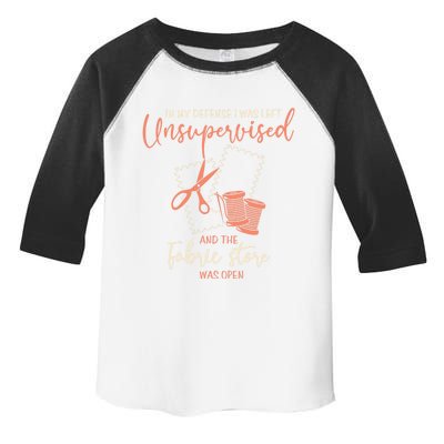 Funny Sewing Quilting Gift Left Unsupervised Gift Toddler Fine Jersey T-Shirt