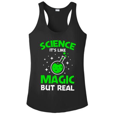 Funny Science Quote Science Teacher Retro Sunset Teacher Appreciation Ladies PosiCharge Competitor Racerback Tank