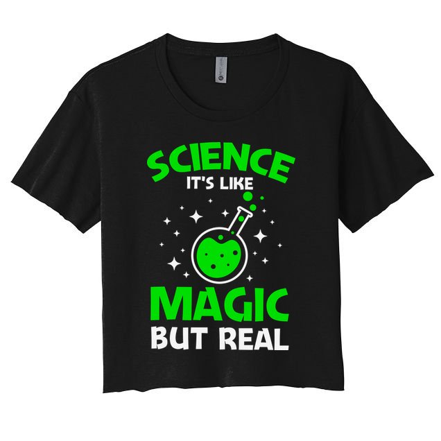 Funny Science Quote Science Teacher Retro Sunset Teacher Appreciation Women's Crop Top Tee
