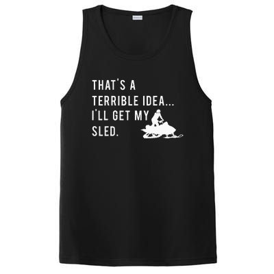 Funny Snowmobile Quote ILl Get My Sled For Winter Sports PosiCharge Competitor Tank