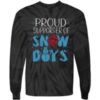 Funny Snow Quote Proud Supporter Of Snow Days Winter Holiday Tie-Dye Long Sleeve Shirt