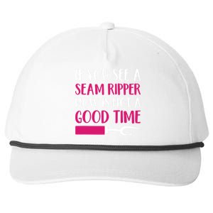 Funny Sewing Quilting Tailoring If You See A Seam Ripper Snapback Five-Panel Rope Hat