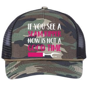 Funny Sewing Quilting Tailoring If You See A Seam Ripper Retro Rope Trucker Hat Cap