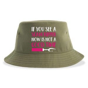 Funny Sewing Quilting Tailoring If You See A Seam Ripper Sustainable Bucket Hat