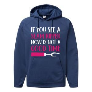 Funny Sewing Quilting Tailoring If You See A Seam Ripper Performance Fleece Hoodie