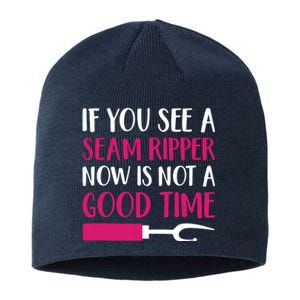 Funny Sewing Quilting Tailoring If You See A Seam Ripper Sustainable Beanie