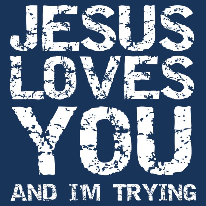 Funny Sarcastic Quote Gift Jesus Loves You And Im Trying Flat Bill Trucker Hat