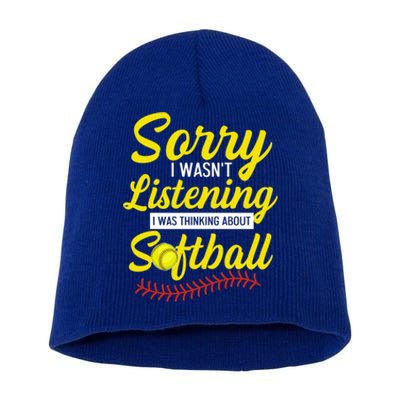 Fastpitch Softball Quote Softball Pitcher Meaningful Gift Short Acrylic Beanie