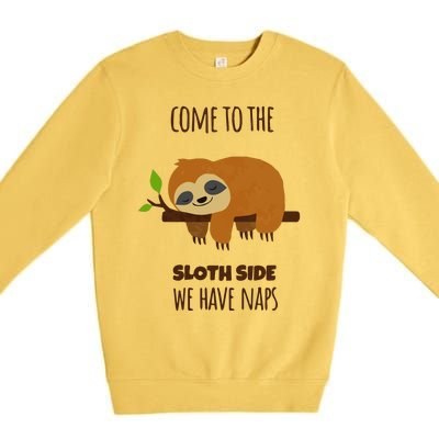 Funny Sloth Quote Funny Quote Sloth Lover Lazy Day Slogan Premium Crewneck Sweatshirt