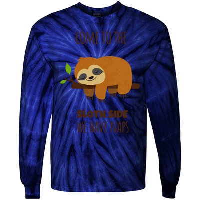 Funny Sloth Quote Funny Quote Sloth Lover Lazy Day Slogan Tie-Dye Long Sleeve Shirt