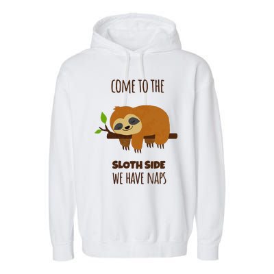 Funny Sloth Quote Funny Quote Sloth Lover Lazy Day Slogan Garment-Dyed Fleece Hoodie