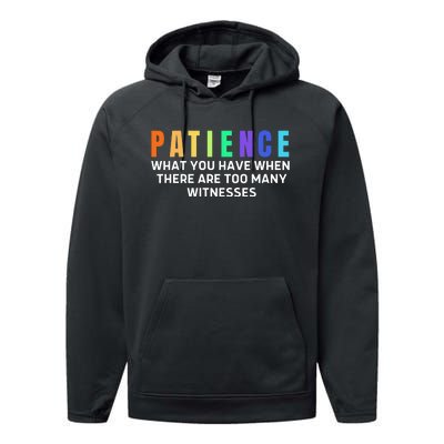 Funny Sarcastic Quote Saying Patience Definition Performance Fleece Hoodie