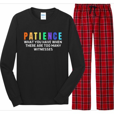 Funny Sarcastic Quote Saying Patience Definition Long Sleeve Pajama Set