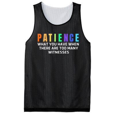 Funny Sarcastic Quote Saying Patience Definition Mesh Reversible Basketball Jersey Tank