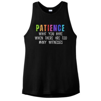 Funny Sarcastic Quote Saying Patience Definition Ladies PosiCharge Tri-Blend Wicking Tank