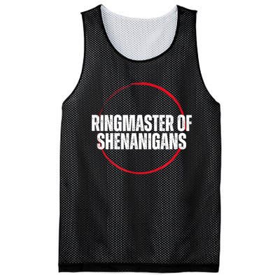 Funny Sarcasm Ringmaster Of Shenanigans Mesh Reversible Basketball Jersey Tank