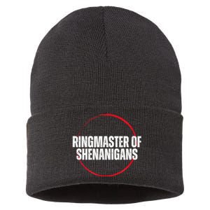 Funny Sarcasm Ringmaster Of Shenanigans Sustainable Knit Beanie