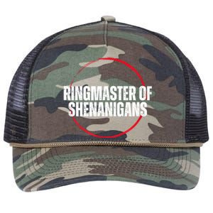 Funny Sarcasm Ringmaster Of Shenanigans Retro Rope Trucker Hat Cap