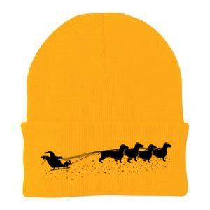 Funny Santa Riding Dachshund Dog Christmas Meaningful Gift Knit Cap Winter Beanie