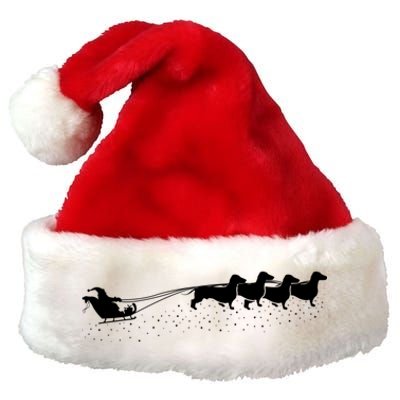 Funny Santa Riding Dachshund Dog Christmas Meaningful Gift Premium Christmas Santa Hat