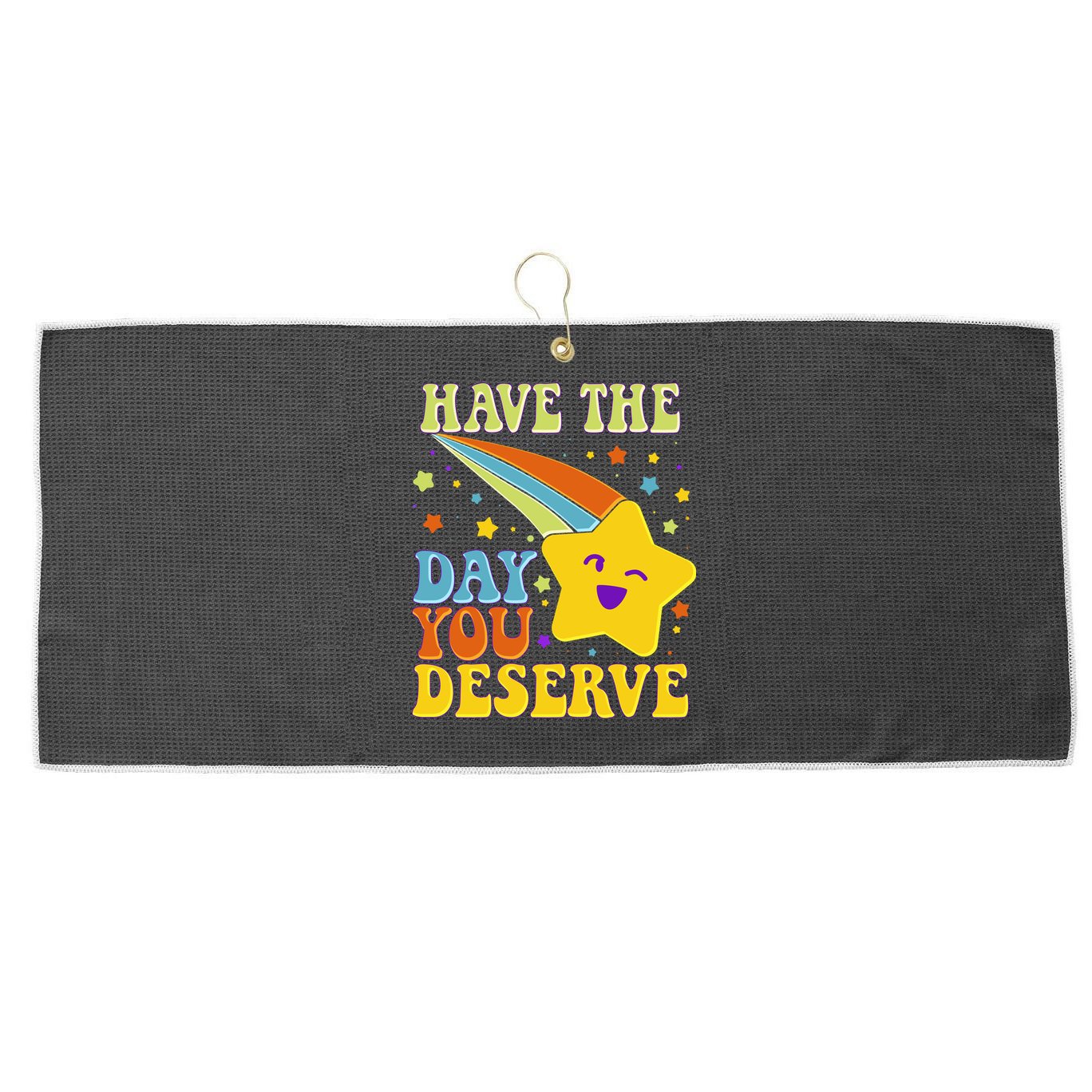 Funny Sarcastic Retro Shooting Star Large Microfiber Waffle Golf Towel