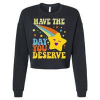 Funny Sarcastic Retro Shooting Star Cropped Pullover Crew