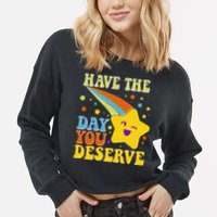 Funny Sarcastic Retro Shooting Star Cropped Pullover Crew