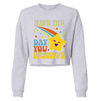 Funny Sarcastic Retro Shooting Star Cropped Pullover Crew