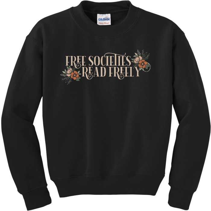 Free Societies Read Freely Read Banned Books Librarians Kids Sweatshirt