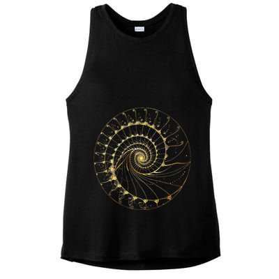 Fibonacci Spiral Ratio Mathematicians Sacred Geometry Ladies PosiCharge Tri-Blend Wicking Tank