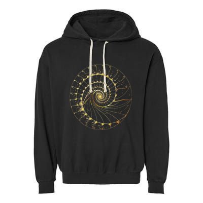 Fibonacci Spiral Ratio Mathematicians Sacred Geometry Garment-Dyed Fleece Hoodie