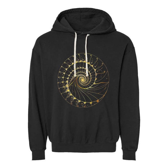 Fibonacci Spiral Ratio Mathematicians Sacred Geometry Garment-Dyed Fleece Hoodie