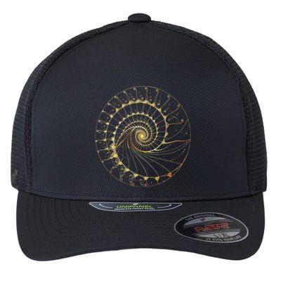 Fibonacci Spiral Ratio Mathematicians Sacred Geometry Flexfit Unipanel Trucker Cap