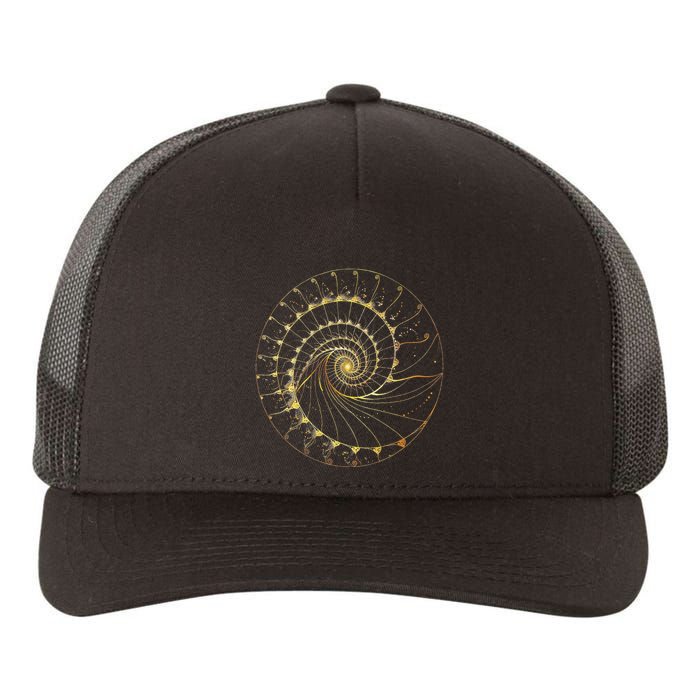 Fibonacci Spiral Ratio Mathematicians Sacred Geometry Yupoong Adult 5-Panel Trucker Hat